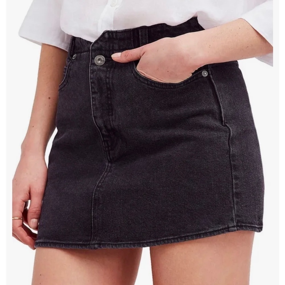 FREE PEOPLE We the Free Skirt Shes All That Denim Mini Black Size 25 XS